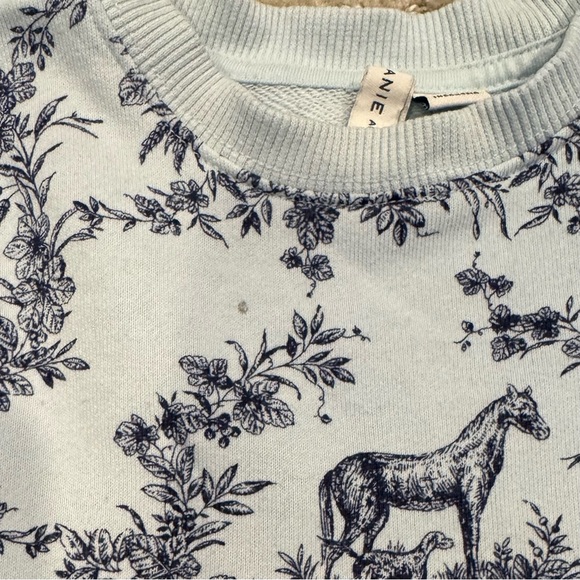 Janie and Jack Blue Crew Neck Horse Sweatshirt - 5 - Picture 2 of 4